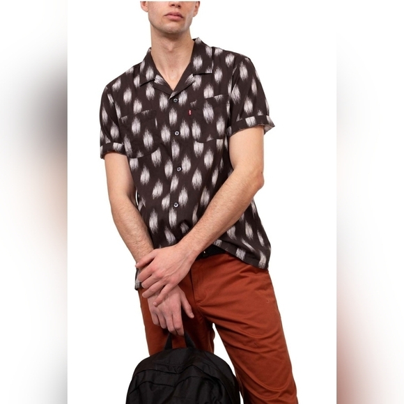 Levi's‎ Shirt Mens Medium Black Relaxed Fit Lightweight Button Up Short Sleeve M - Picture 13 of 13